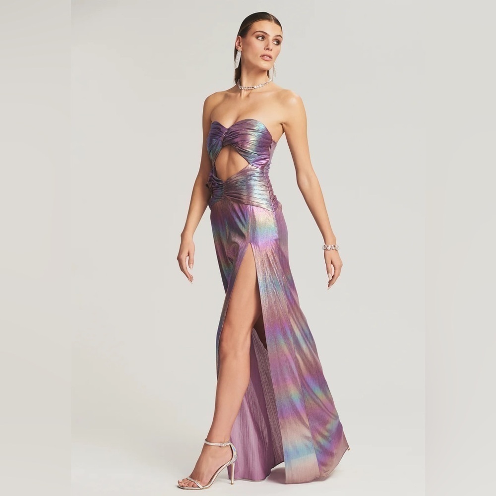 RETROFETE Soleil Dress In Lilac Aurora Purple Rainbow Size Small NWT